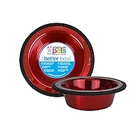 Platinum Pets Switchin Stainless Steel Cat/Dog Bowl, Candy Apple Red, Medium