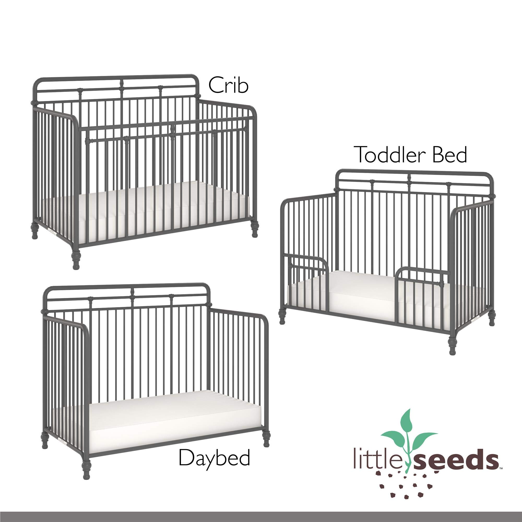 Little Seeds Monarch Hill Hawken 3 in 1 Convertible Metal Crib, Graphite Gray