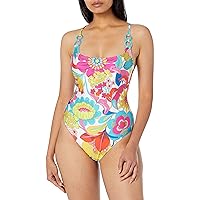 Trina Turk Women's Standard Fontaine High Cut One Piece Swimsuit-Bathing Suits