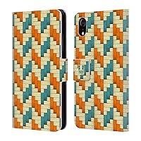 Head Case Designs Herringbone Woven Paper Pattern Leather Book Wallet Case Cover Compatible with Apple iPhone XR