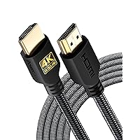 PowerBear 4K HDMI Cable 15 ft | High Speed Hdmi Cables, Braided Nylon & Gold Connectors, 4K @ 60Hz, Ultra HD, 2K, 1080P, ARC & CL3 Rated | for Laptop, Monitor, PS5, PS4, Xbox One, Fire TV, & More
