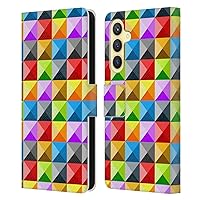 Head Case Designs Officially Licensed PLdesign Colourful Quarter Geometric Leather Book Wallet Case Cover Compatible with Samsung Galaxy S23 FE 5G