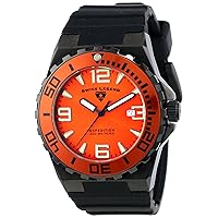 Men's 10008-BB-06-OB Expedition Orange Dial Black Silicone Watch