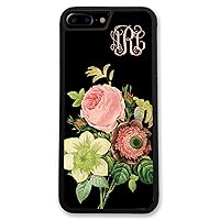 iPhone 7, Phone Case Compatible with iPhone 7 [4.7 inch] Vintage Floral Roses Monogram Monogrammed Personalized [Protective Case] IP7