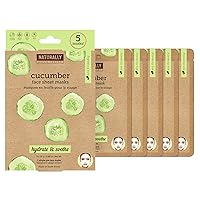 Soothing Cucumber Infused Sheet Mask, 5 Sheet Masks Included