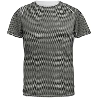 Halloween Battle Damage Chainmail Costume All Over Mens Black Back T Shirt