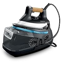 Ultimate Steam Pro Stainless Steel Soleplate Professional 1800W Steam Iron Station with 44 Ounce Removable Tank Boiler for Clothes and Fabrics, DG8668