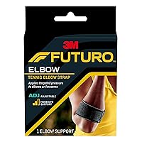 Futuro Sport Tennis Elbow Support Adjustable, Black, 1 Count