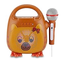 Singimals Kids Karaoke Speaker with Microphone - Unleash Your Child's Inner Superstar, Bluetooth v5.1, 12H Playtime, 5W Speaker, Multicolor LED Lighting, Theo The Bear