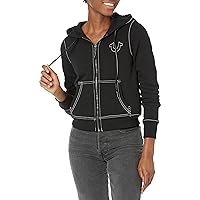 True Religion Women's Big T Classic Zip Hoodie