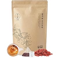 DAJUNGHEON Goji Berry Tea (1.0oz)1.5g x 20 Tea Bags, Premium Authentic KOREAN Herbal Tea Hot Cold Caffeine-Free Crafted Pure Dried source Roasted Traditional Oriental Sweet Savory Soothing Refreshing well-being Daily Drinks 4 Seasons