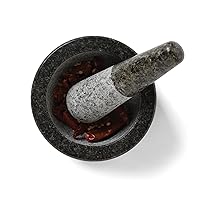 Fox Run Granite Mortar and Pestle, 4.75-Inch Diameter, Black & Gray