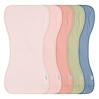 Gerber Baby Unisex Burp Cloths 5-Pack, Pink Blue, Size 10.5