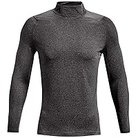Under Armour Men's ColdGear Armour Fitted Mock, Charcoal Light Heather (020)/Black, X-Large