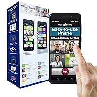 Easyphone® Easy to Use SmartPhone for Seniors - Unlocked- Mobile Phone - Loudspeaker- Bright 6