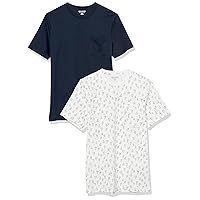 Amazon Essentials Men's Slim-Fit Short-Sleeve Crewneck Pocket T-Shirt, Pack of 2