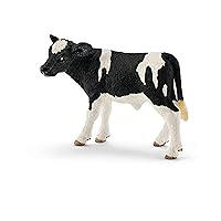 Schleich Farm World, Farm Animal Toys for Kids and Toddlers, Black and White Baby Holstein Cow Toy, Ages 3+, Multicolor, 2 inch