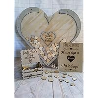 Heart Wedding Guest Book Alternative Wooden Picture Frame Decorations Drop Top Frame