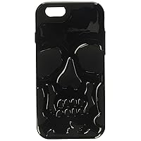 Asmyna Solid Skullcap Hybrid Protector Cover for iPhone 6 - Retail Packaging - Black/Black