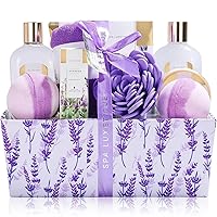 Spa Gift Basket, Spa Luxetique Lavender Spa Kit for Women - 12 Pcs Lavender Scented Spa Gift Set, Home Spa Set with Essential Oil, Bubble Bath, Bath Salts, Body Scrub, Mothers Day Gifts for Mom