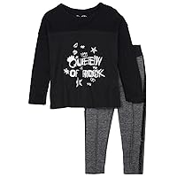 Losan Girl's T-Shirt with Mesh and Plaid Leggings Set, Sizes 2-7