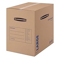 Bankers Box 7 Pack Large Basic Moving Boxes, Pre-Printed for Labeling
