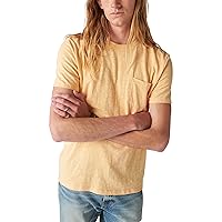 Lucky Brand Men's Linen Short Sleeve Pocket Crew Neck Tee