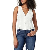 The Drop Women's Paloma Lace Trimmed Sleeveless Top