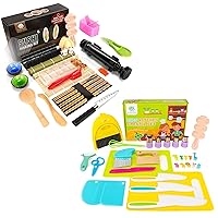 FUNGYAND Sushi Making Kit - 27 Piece Professional Sushi Set Bundle 22 Piece Kids Cooking Set - Montessori Kitchen Tools