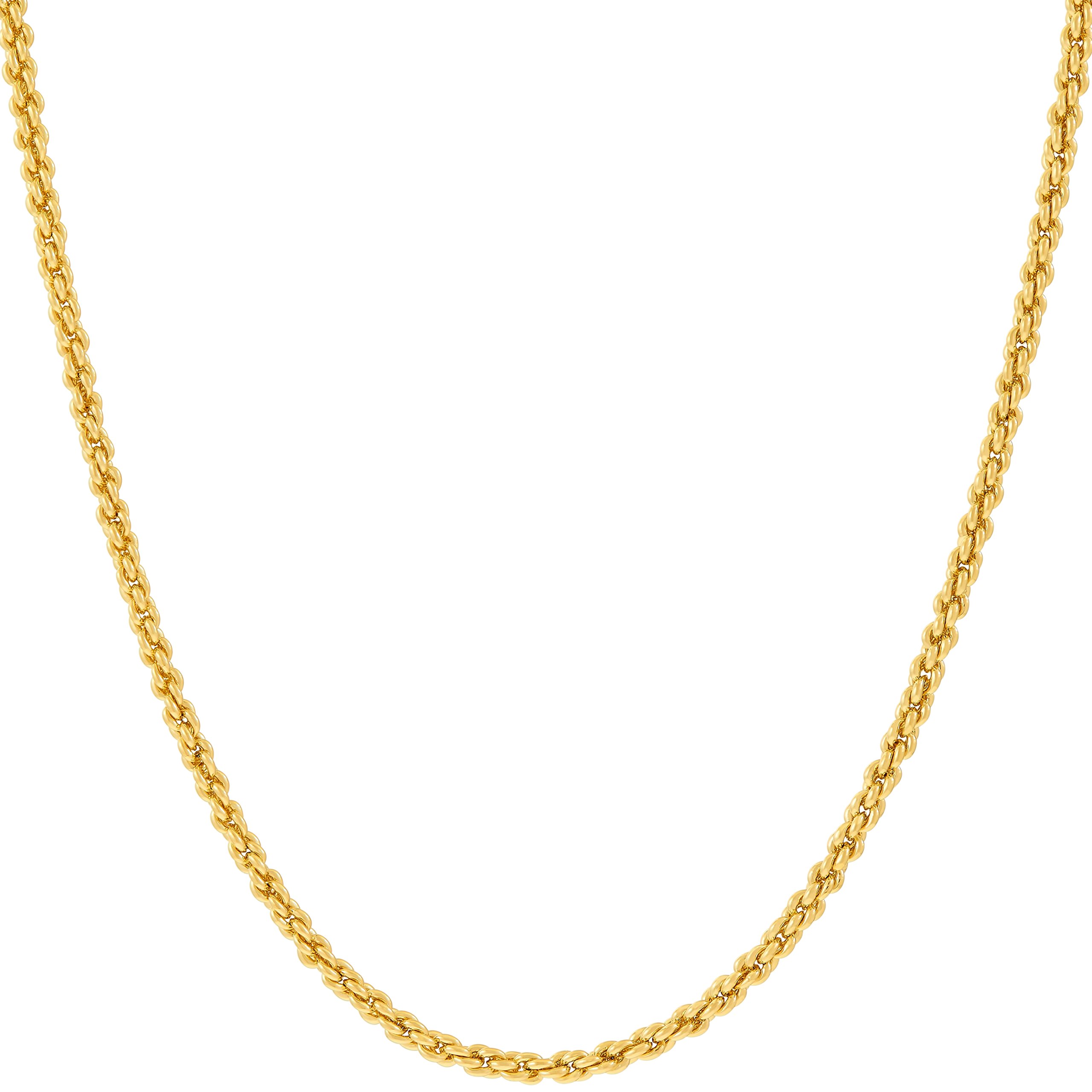 LIFETIME JEWELRY 1mm Gold Necklace for Women & Men 24k Real Gold Plated Thicker Layer Gold Chain Necklace Women Love, Thin Rope Chain Necklace For Men (14 inches)