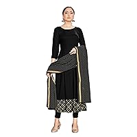 Indian Kurti for Womens With Pant & Dupatta | Rayon Foil Printed Anarkali Flared Kurta Partywear Kurtis For Women Tunic Gown