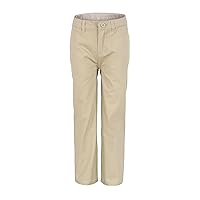 Bienzoe Boys School Uniform Pants: Adjustable Waist Cotton Stretch Regular Size Flat Front Kids Trousers