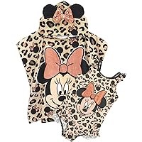 Disney Minnie Mouse Girl's Swimsuit & Hooded Towel Poncho Set
