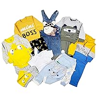 TIMATAMA Mini Boss 6 Months Baby Boy Set - Bodysiuts, Pants, Shirts, Beanie