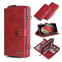 Case for Samsung Galaxy s21/ s21plus/ s21 Ultra, Mini Wallet Handmade Leather Crossbody ​Chain Detachable Magnetic 13 Card Slots Multicolor,