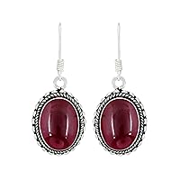 15.15 Cts Oval Shape Natural Semi Precious Gemstones Earrings For Women, Handmade Bohemian Dangle Earrings Jewelry Women'S Day Gifts For Mom Wife Sister