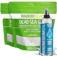 Pure 20 LBS Magnesium Bath Flakes & Magnesium Oil Spray - 100% Natural Relief (3 Item Bundle)