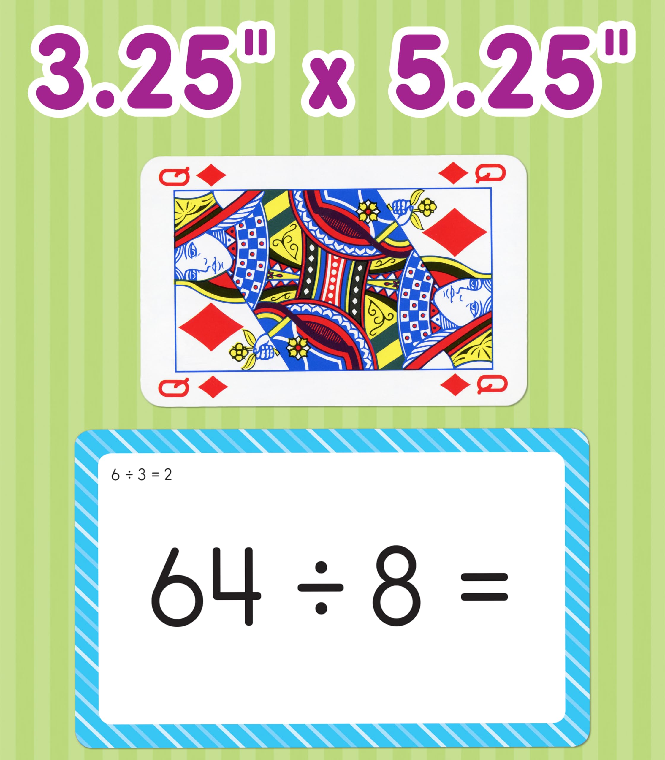Carson Dellosa 158 Math Flash Cards for Kids Ages 8+, 3-Pack of Whole Number to Ninths Fractions Flash Cards, Facts 0-12 Multiplication and Division Flash Cards for 3rd Grade, 4th Grade, and 5th Grade