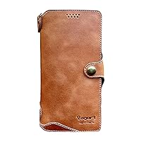 Case for Google Pixel 6 Pro - 5G, Genuine Leather Wallet Cover for Pixel 6 Pro, Handmade Brown