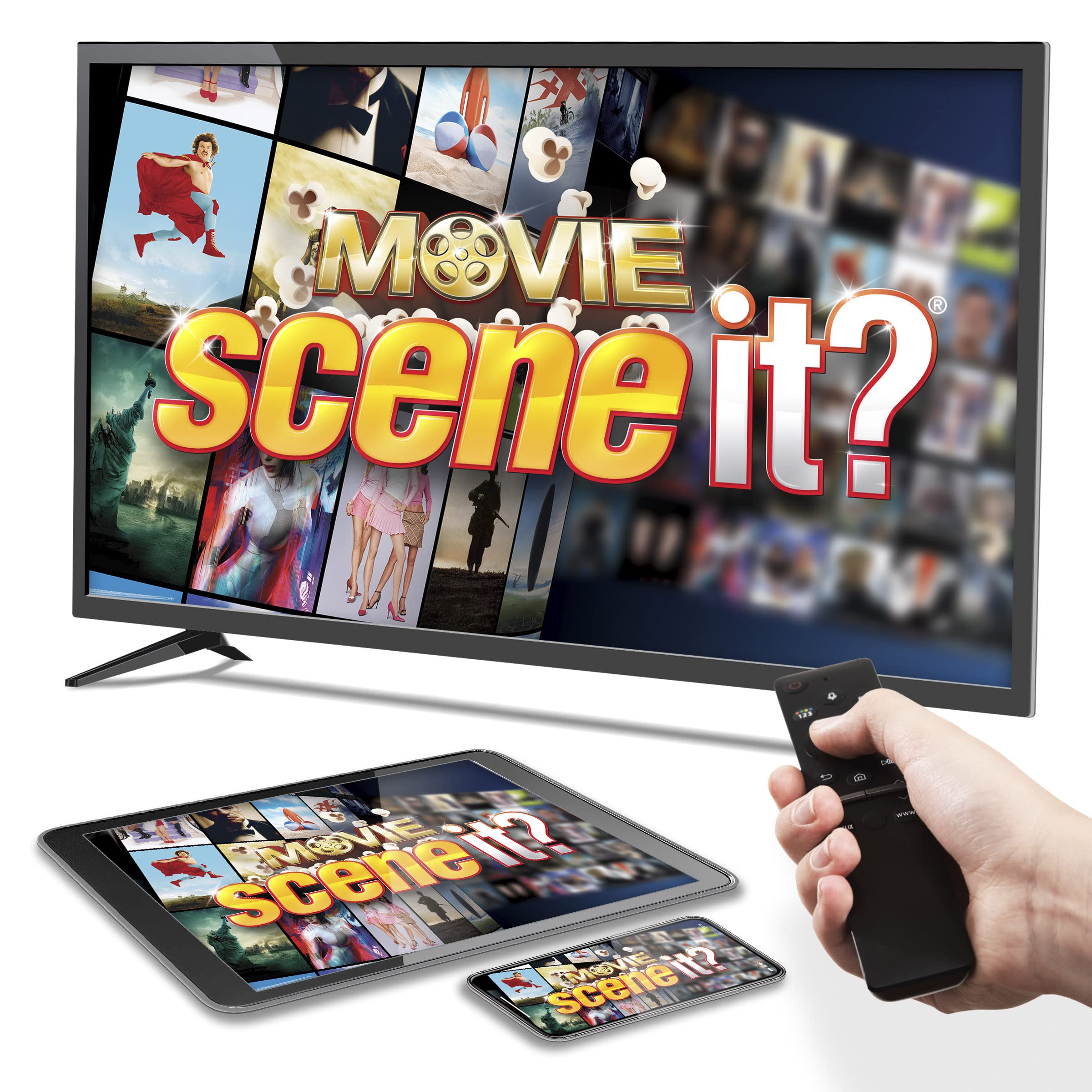 Scene It? Movie Trivia Board Game, The Ultimate Movie Knowledge Test, Puzzle-Solving Family Party Game, Stream Real Clips with Gamestar App+