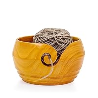 Nagina International Lilac Wood Handcrafted Premium Yarn Storage Functional Bowl with Innovative Yarn Dispensing Curl | Knitting & Crocheting Accessories (Large)