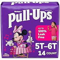 Pull-Ups Girls' Potty Training Pants, Size 5T-6T Training Underwear (46+ lbs), 14 Count