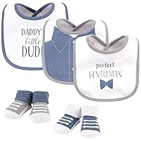 Hudson Baby Unisex BabyCotton Bib and Sock Set