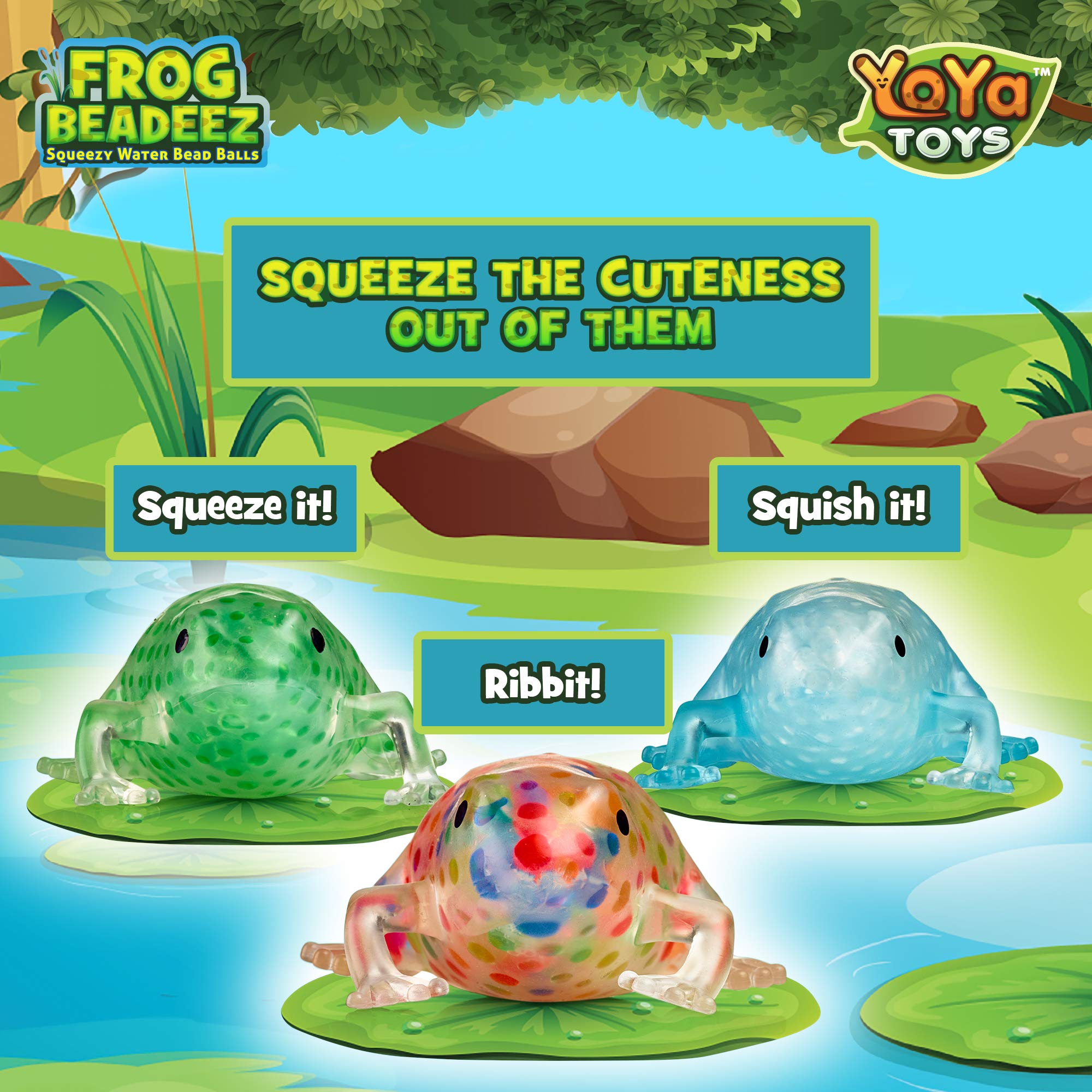 Gel Bead Filled Frog Anti Stress Ball Children Autism Squeeze Fidget Sensory 