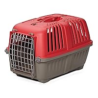 MidWest Homes for Pets Pet Carrier: Hard-Sided Dog Carrier, Cat Carrier, Small Animal Carrier in Red| Inside Dims 17.91L x 11.5W x 12H & Suitable for Tiny Dog Breeds