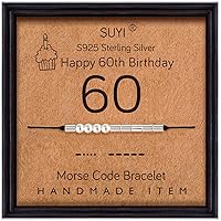 Suyi Morse Code Bracelet Birthday Gifts for Women Girls Sterling Silver Bracelet Birthday Jewelry for 12th 13th 14th 15th Sweet 16th 17th 18th 19th 20th 21st 25th 30th 40th 50th 60th 70th 80th