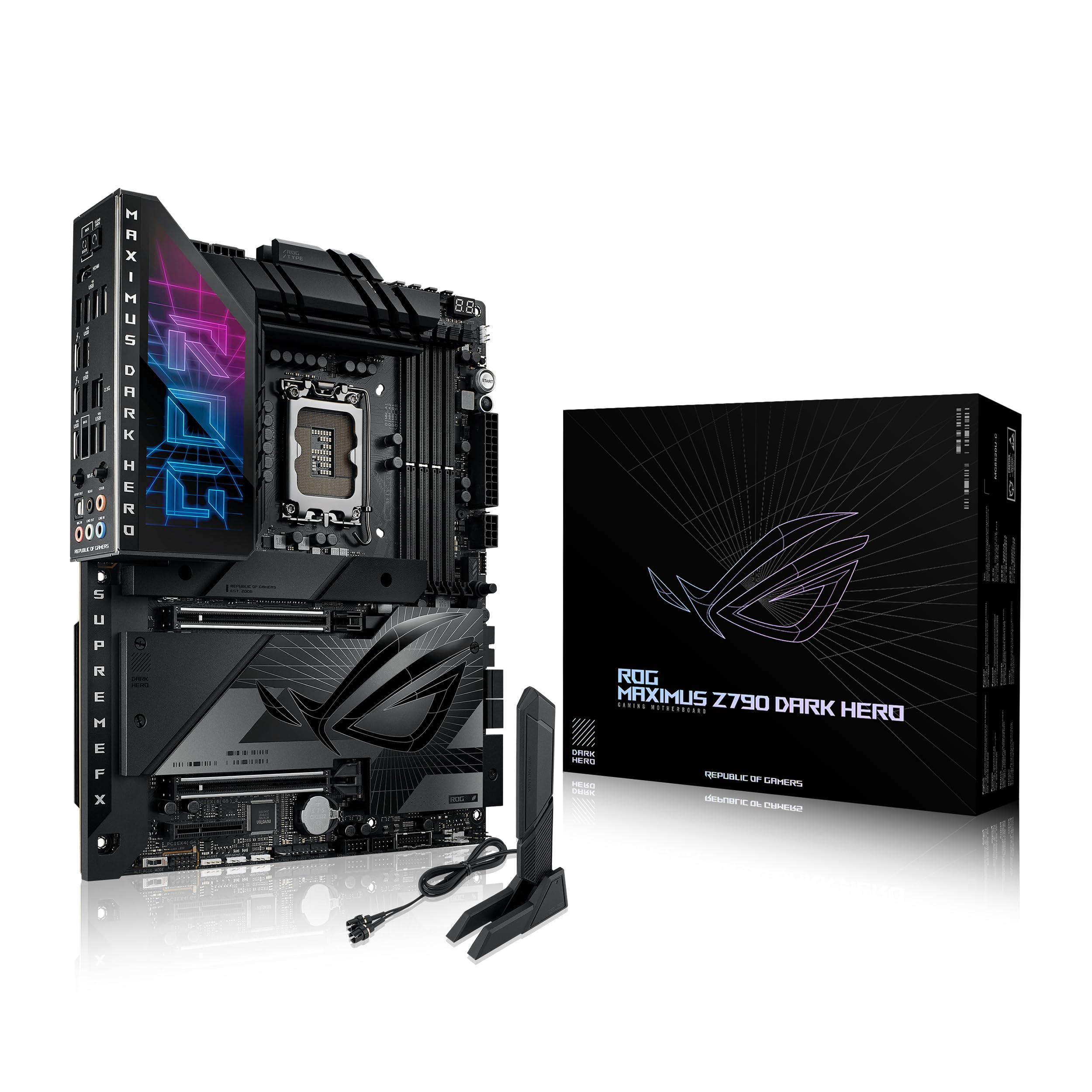 ASUS ROG Maximus Z790 Dark Hero (WiFi 7) LGA 1700(Intel 14th &13th&12th Gen) ATX Gaming Motherboard(PCIe 5.0x16, 5xM.2 Slots,DDR5,2X Thunderbolt 4 Ports, USB Type-C Front-Panel)