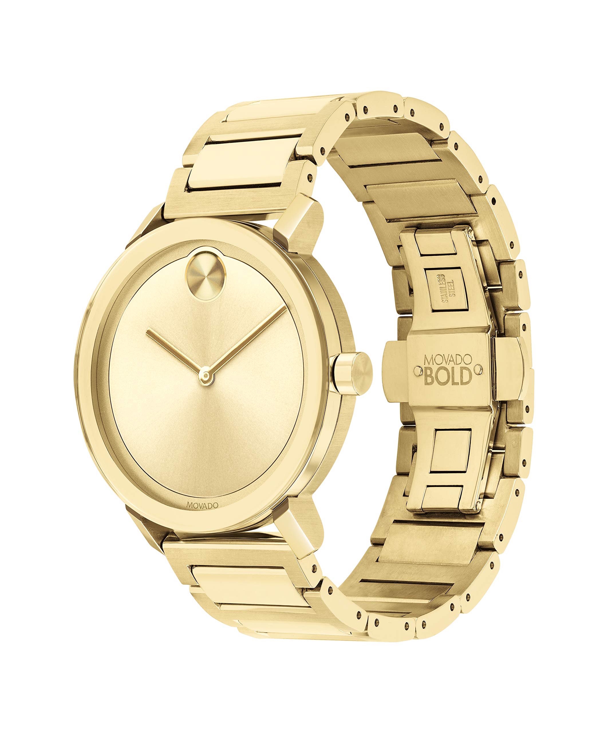 Movado Men's Bold Evolution Pale Gold Ion-Plated Steel Case and Link Bracelet, Yellow Gold