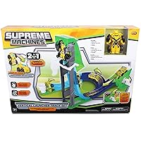 NKOK Supreme Machines: High Speed Racer-Bot Vertical Launcher Track - Rocket Bot #42032, Transforming 2-in-1 Car & Robot, Easy Assembly, 13 Piece Set, for Ages 3+