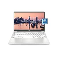 HP Chromebook 14 Laptop, Intel Celeron N4000 Processor, 4 GB RAM, 32 GB eMMC, 14” HD Display, Chrome, Lightweight Computer with Webcam and Dual Mics, Home, School, Music, Movies (14a-na0021nr, 2021)
